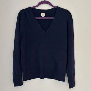 A New Day Deep Blue V-Neck Sweater Size Small